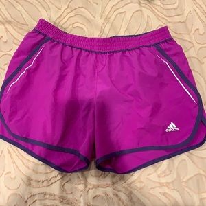 purple adidas shorts